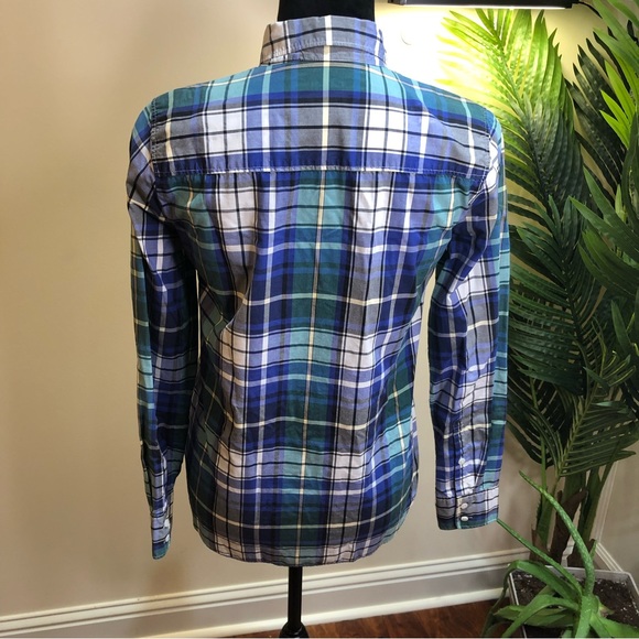 J Crew The Boy Shirt Plaid Flannel Button-Up Long Sleeve Blouse 2 - Picture 8 of 8